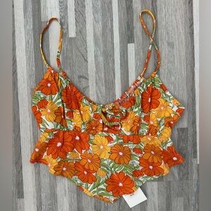 Floral Orange and Yellow Women's Top size XS
